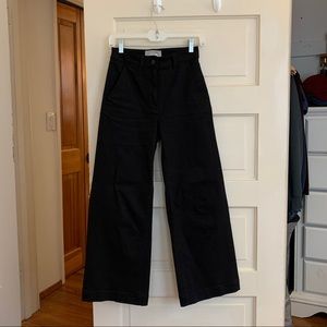Black Everlane Wide Leg Crop pants, sz 00
